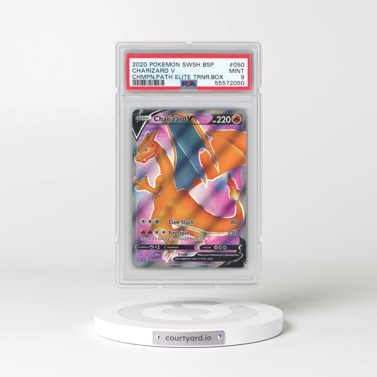 2020 Pokémon Swsh Black Star Promo #050 Charizard V - Holo Champion's Path Elite Trainer Box (PSA 9 MINT)