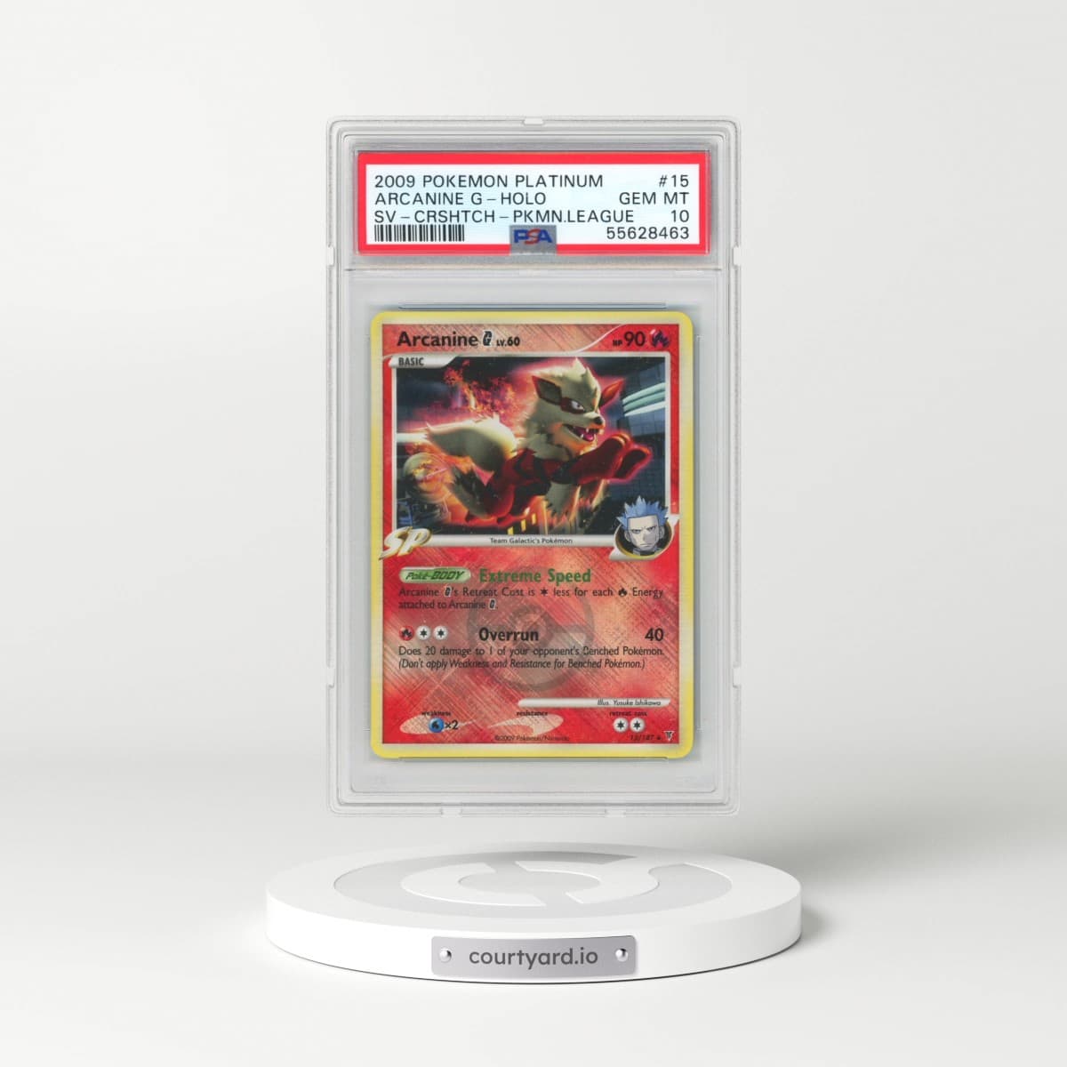 2009 Pokémon Platinum Supreme Victors #15 Arcanine G - Holo Crosshatch-2009 Pokemon League (PSA 10 GEM MINT)