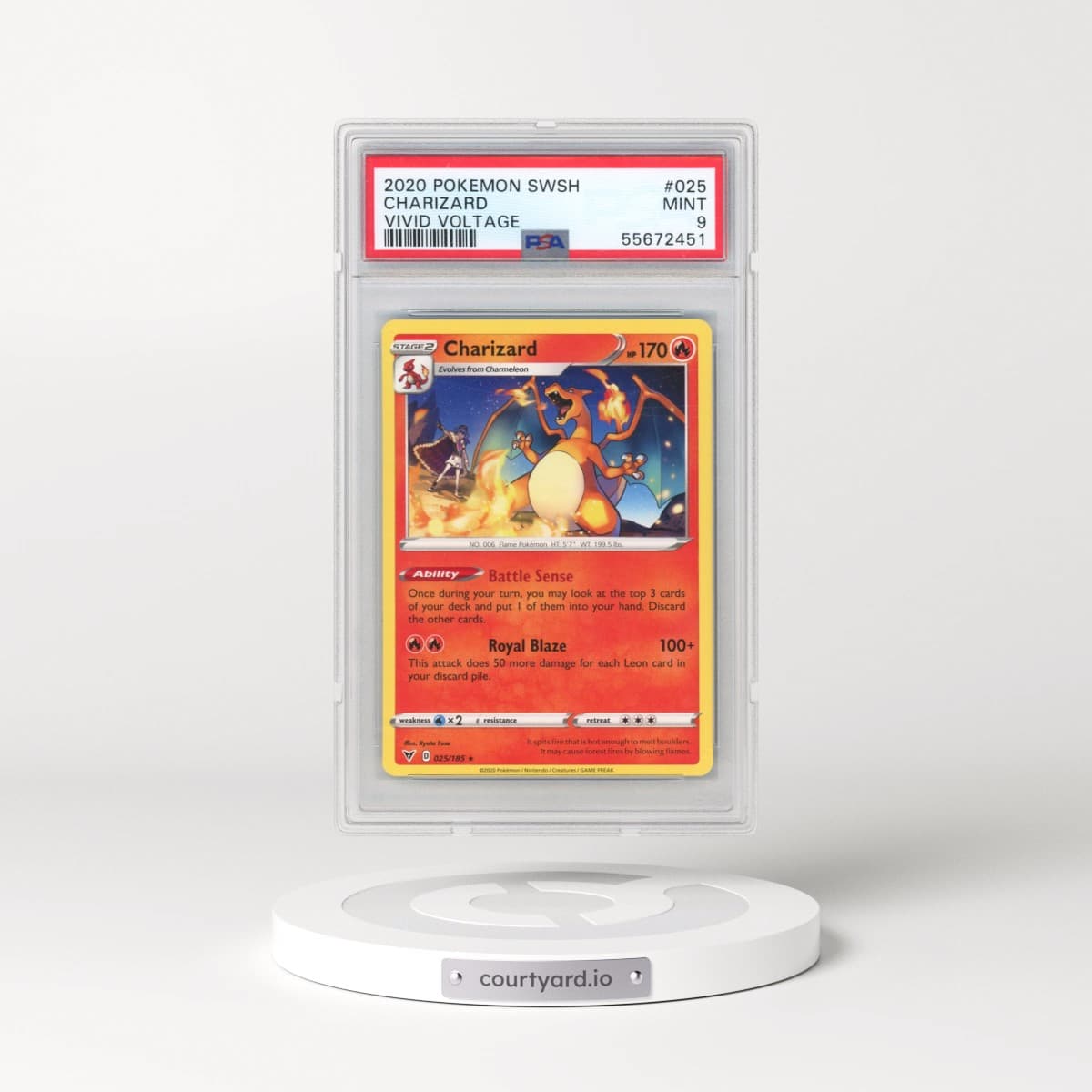 2020 Pokémon Sword & Shield Vivid Voltage #025 Charizard (PSA 9 MINT)