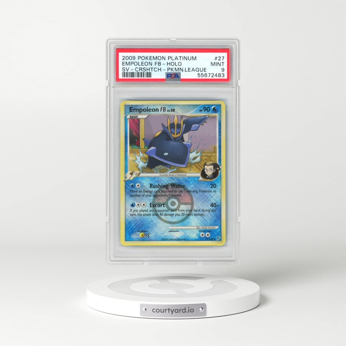 2009 Pokémon Platinum Supreme Victors #27 Empoleon FB - Holo Crosshatch-2010 Pokemon League (PSA 9 MINT)