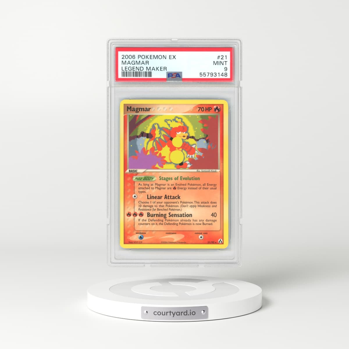 2006 EX Legend Maker #21 Magmar (PSA 9 MINT)