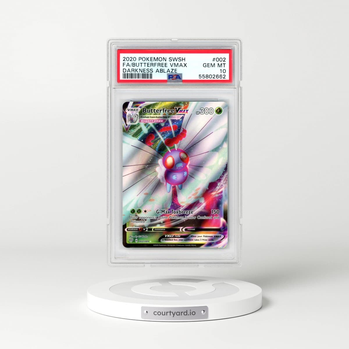 2020 Pokémon Sword & Shield Darkness Ablaze #002 Butterfree Vmax - Full Art (PSA 10 GEM MINT)