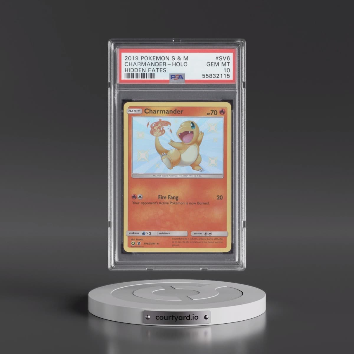 2019 Pokémon Sun & Moon Hidden Fates #SV6 Charmander - Holo (PSA 10 GEM MINT)