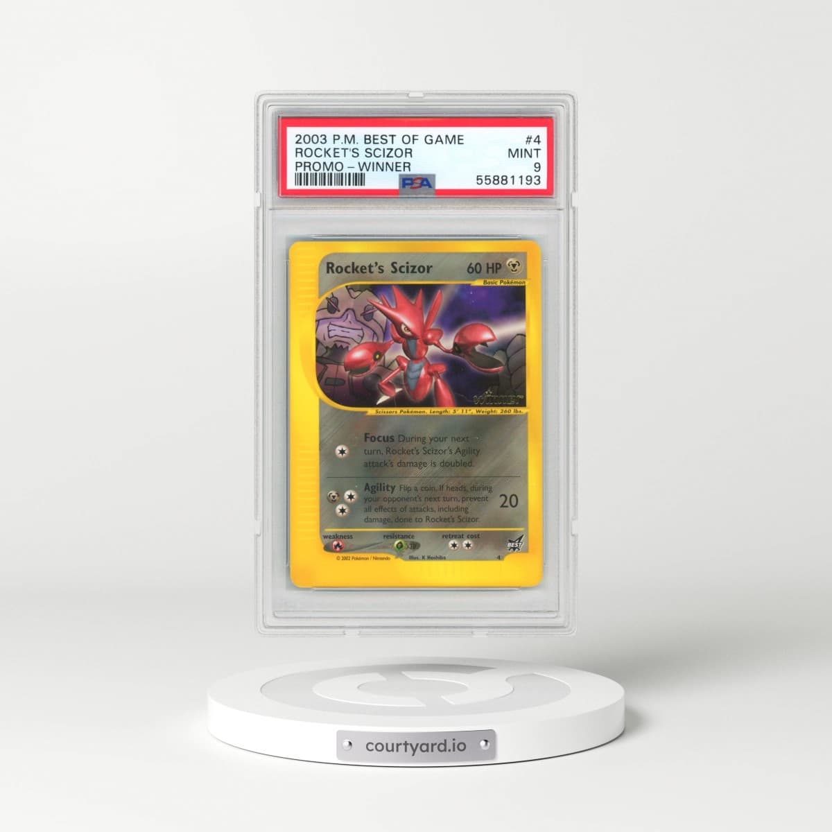 2003 Pokémon Best of Game Promo #4 Rocket's Scizor - Winner (PSA 9 MINT)