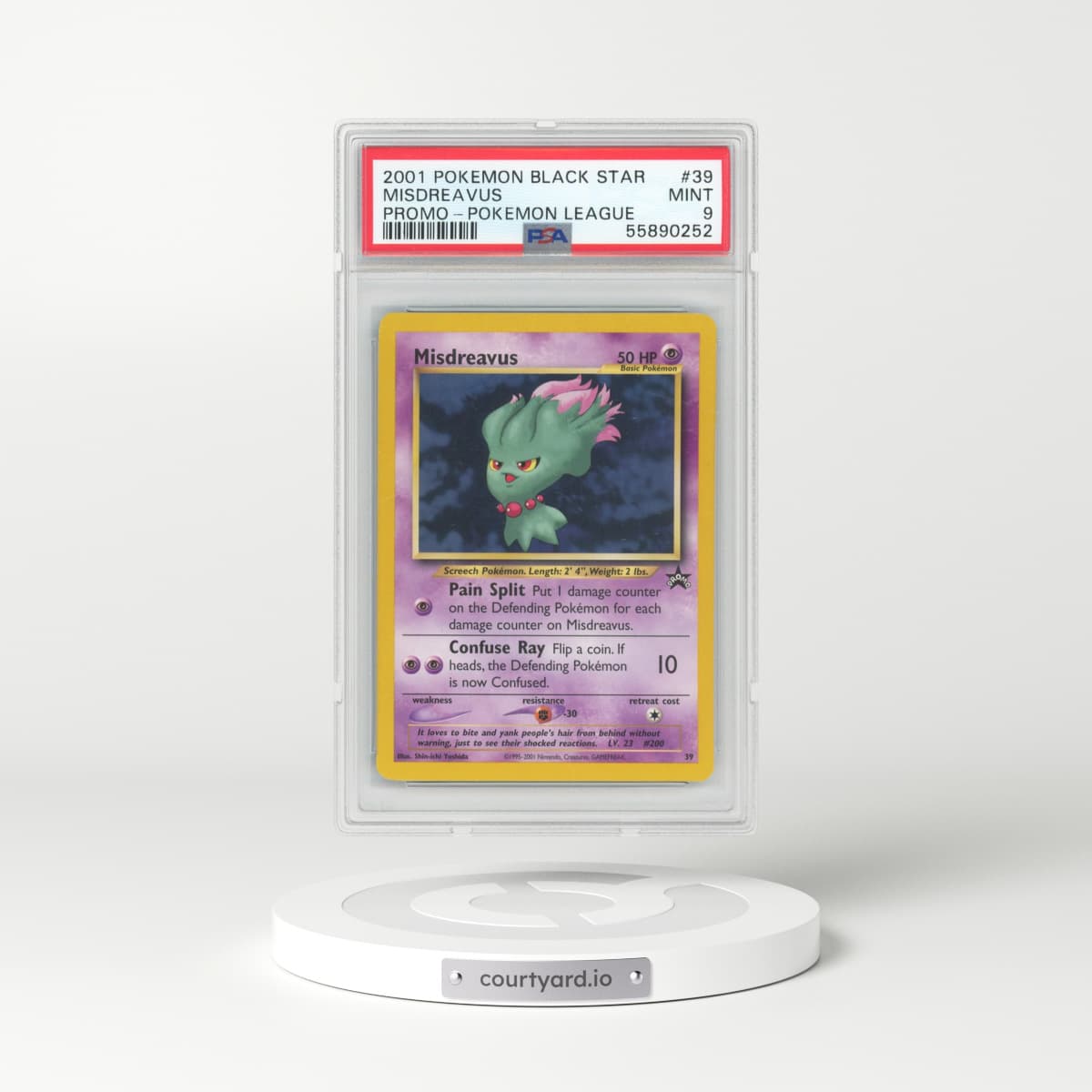 1999 Black Star Promos #39 Misdreavus - Pokémon League (PSA 9 MINT)