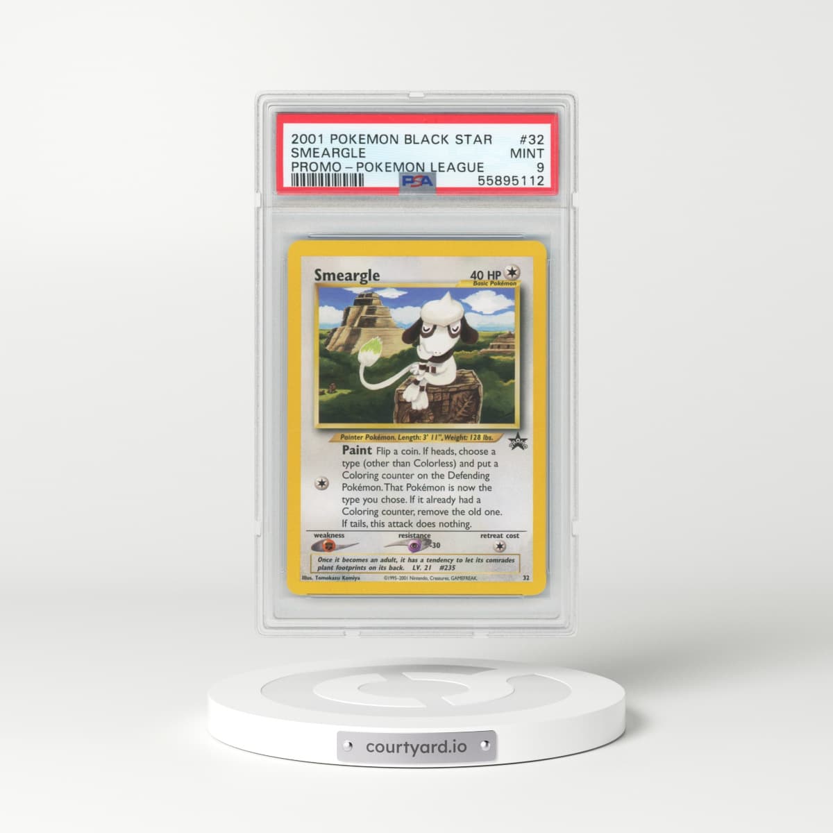 1999 Black Star Promos #32 Smeargle - Pokémon League (PSA 9 MINT)