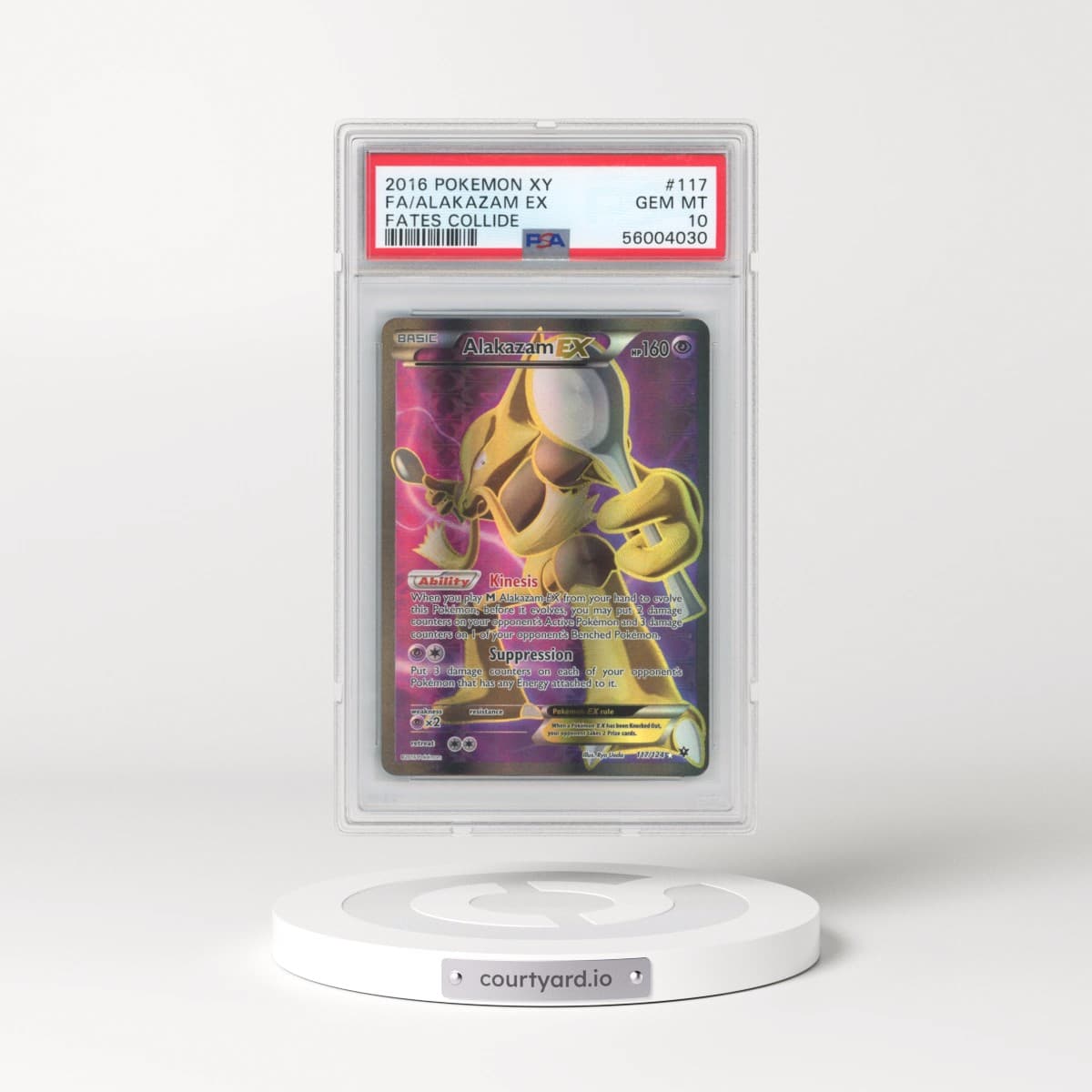 2016 Pokémon XY Fates Collide #117 Alakazam EX - Holo Full Art (PSA 10 GEM MINT)