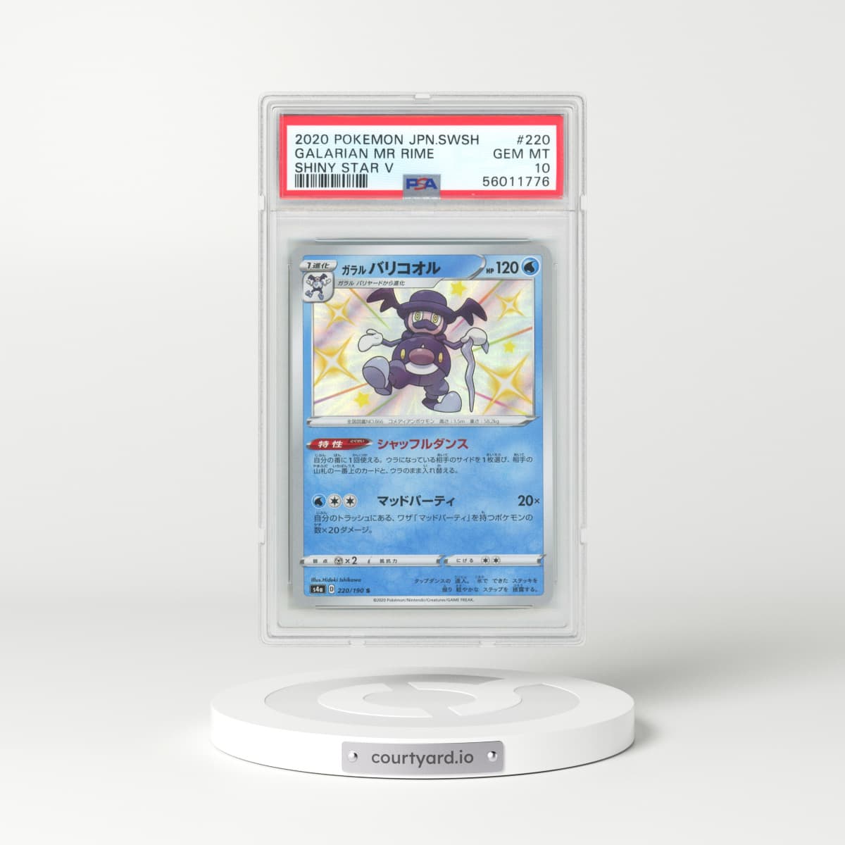 2020 Japanese Shiny Star V #220 Galarian Mr Rime - Holo (PSA 10 GEM MINT)