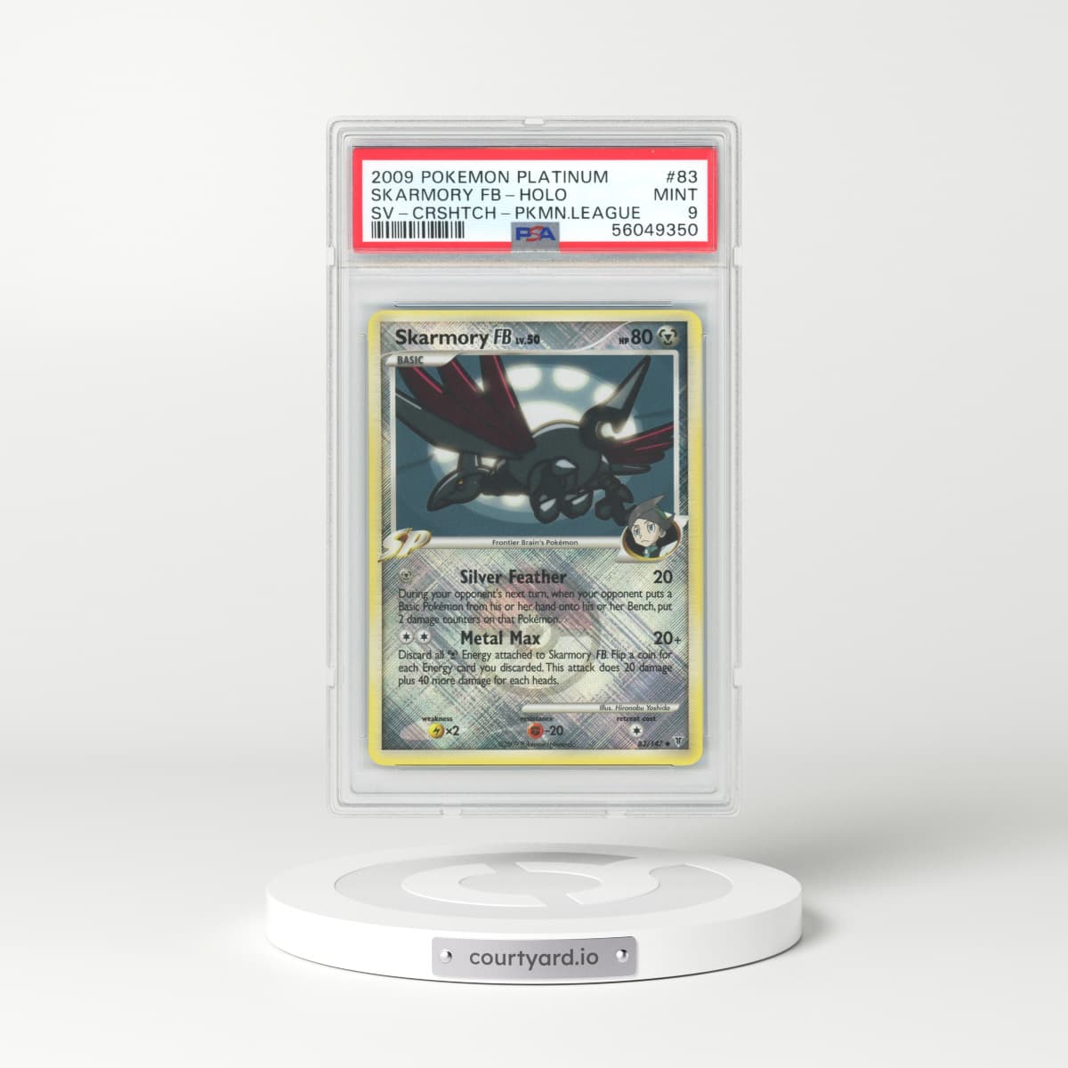 2009 Platinum - Supreme Victors #83 Skarmory FB - Holo Pokemon League (PSA 9 MINT)