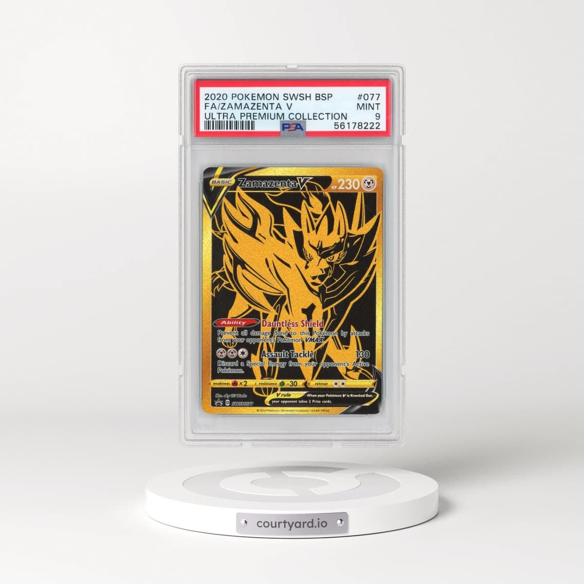 2020 Ultra Premium Collection #77 Zamazenta V - Full Art Holo (PSA 9 MINT)
