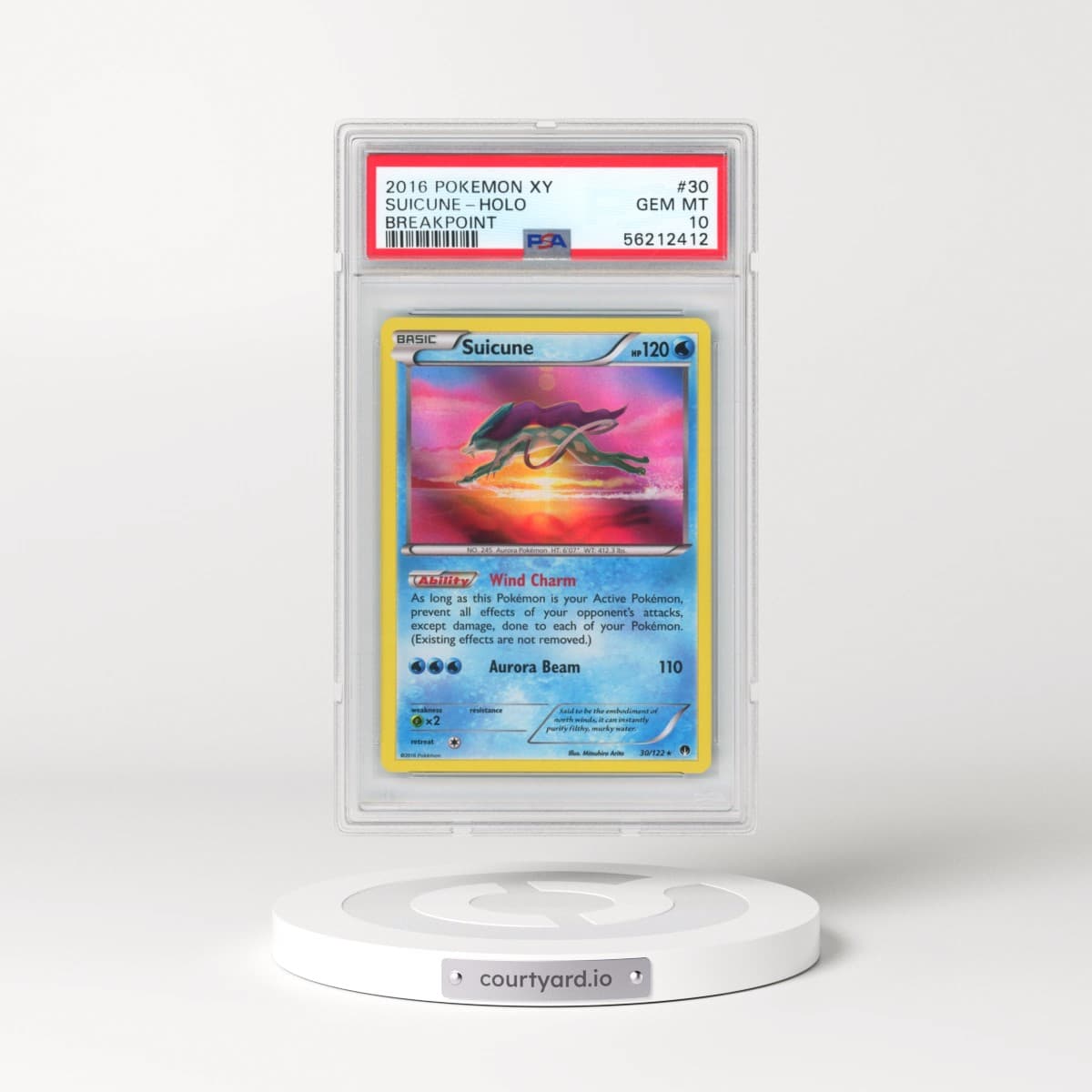 2016 Pokémon XY Breakpoint #30 Suicune - Holo (PSA 10 GEM MINT)