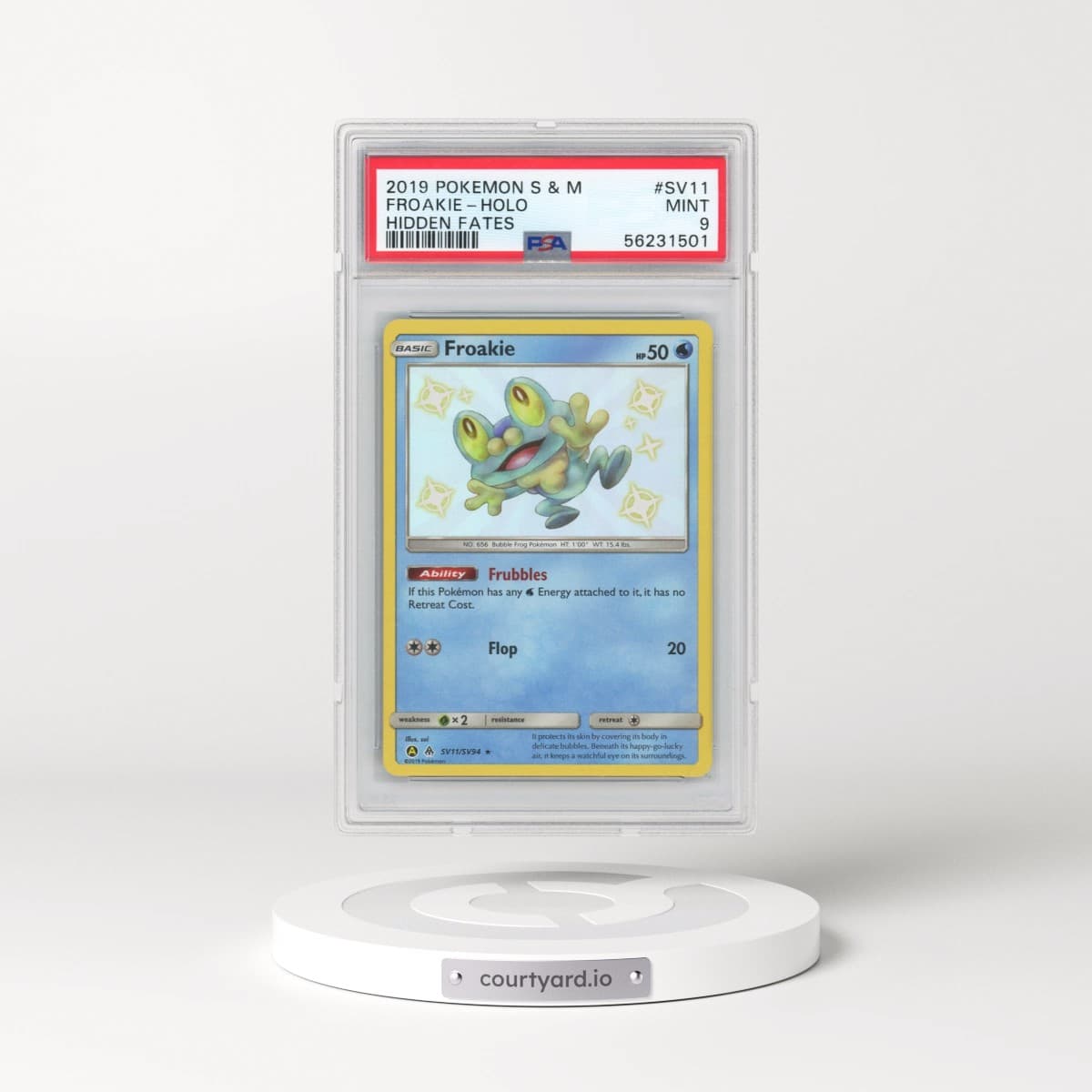 2019 Pokémon Sun & Moon Hidden Fates #SV11 Froakie - Holo (PSA 9 MINT)
