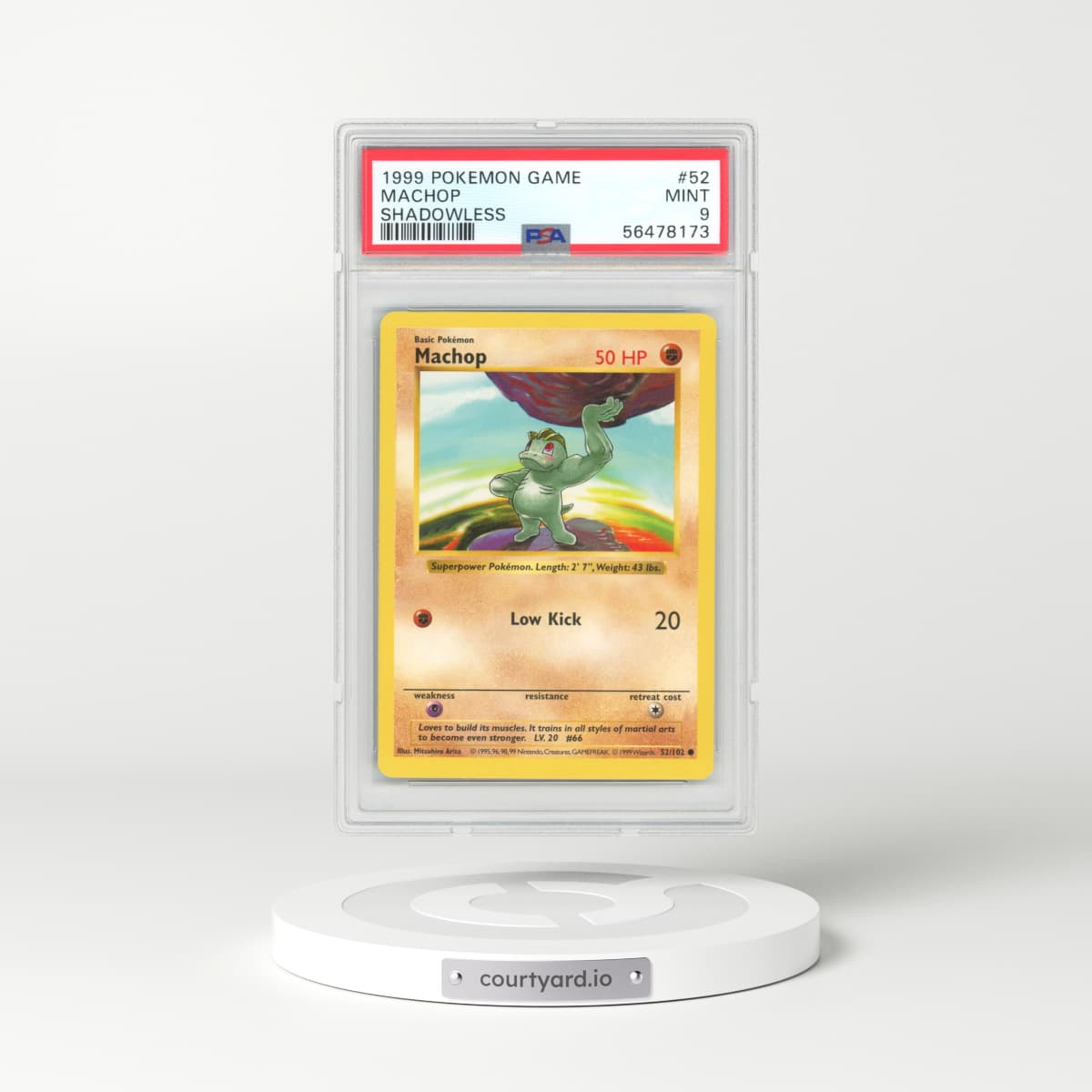 1999 Base Set #52 Machop - 1st Edition (PSA 9 MINT)