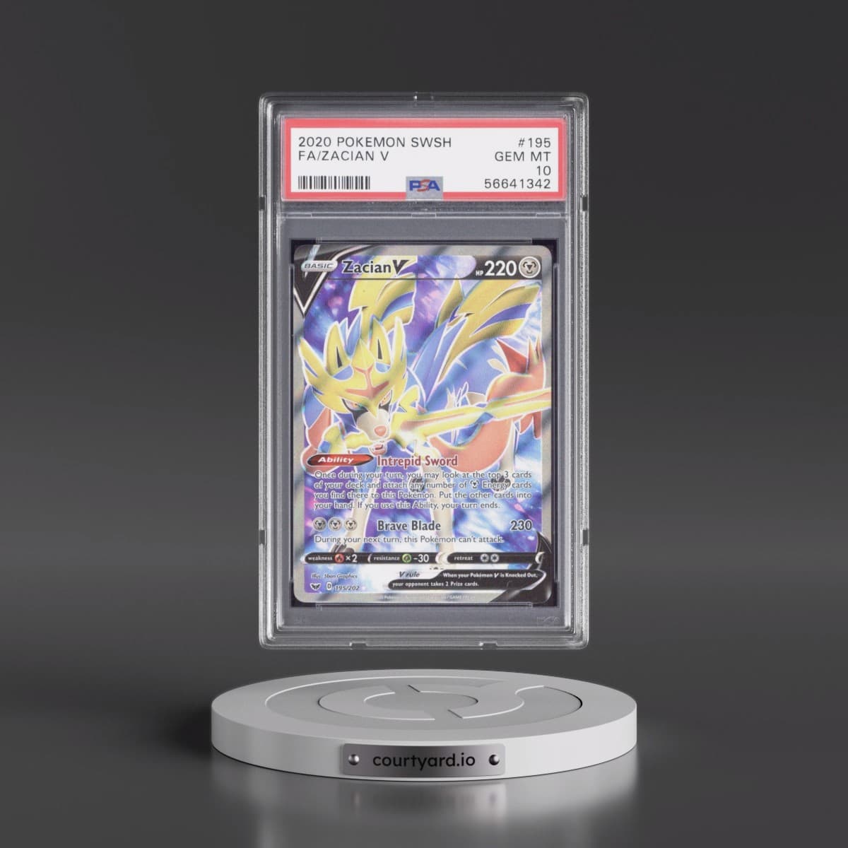 2020 Pokémon Sword & Shield #195 Zacian V - Holo Full Art (PSA 10 GEM MINT)