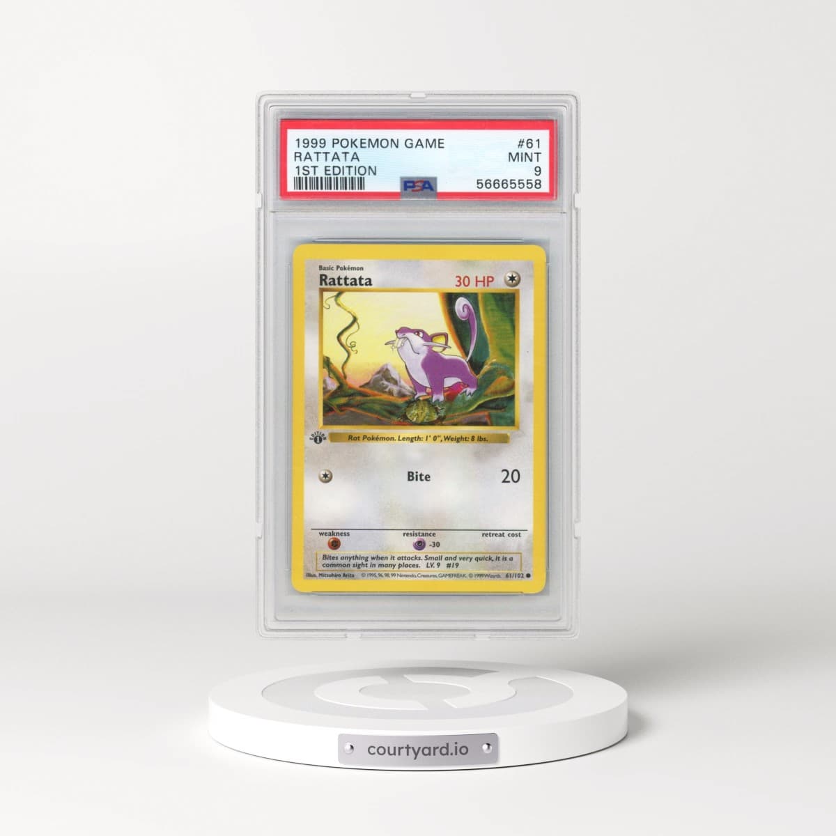 1999 Pokémon Game #61 Rattata - 1st Edition (PSA 9 MINT)