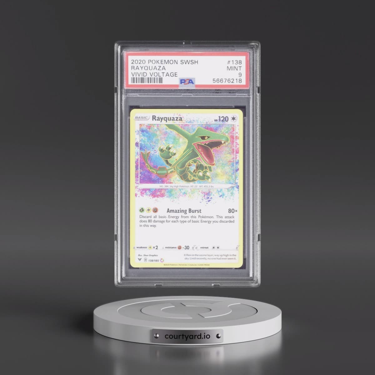 2020 Pokémon Sword & Shield Vivid Voltage #138 Rayquaza (PSA 9 MINT)