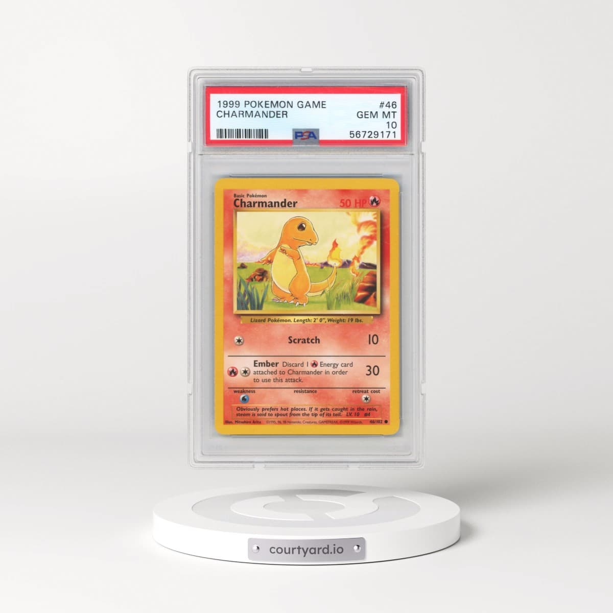 1999 Pokémon Game #46 Charmander (PSA 10 GEM MINT)