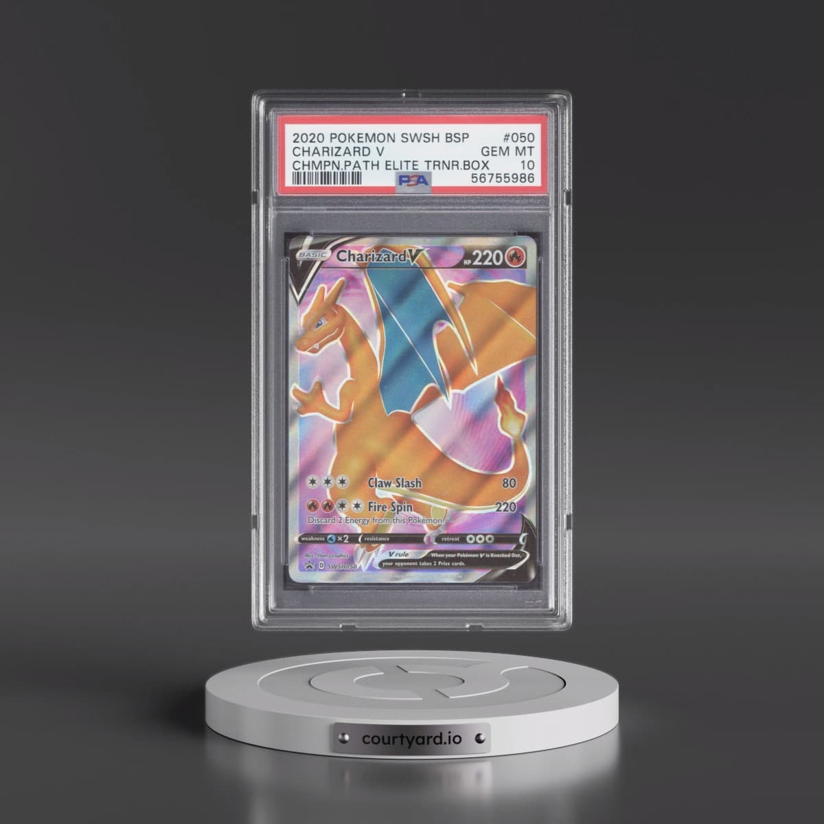 2020 Pokémon Swsh Black Star Promo #050 Charizard V - Holo Champion's Path Elite Trainer Box (PSA 10 GEM MINT)