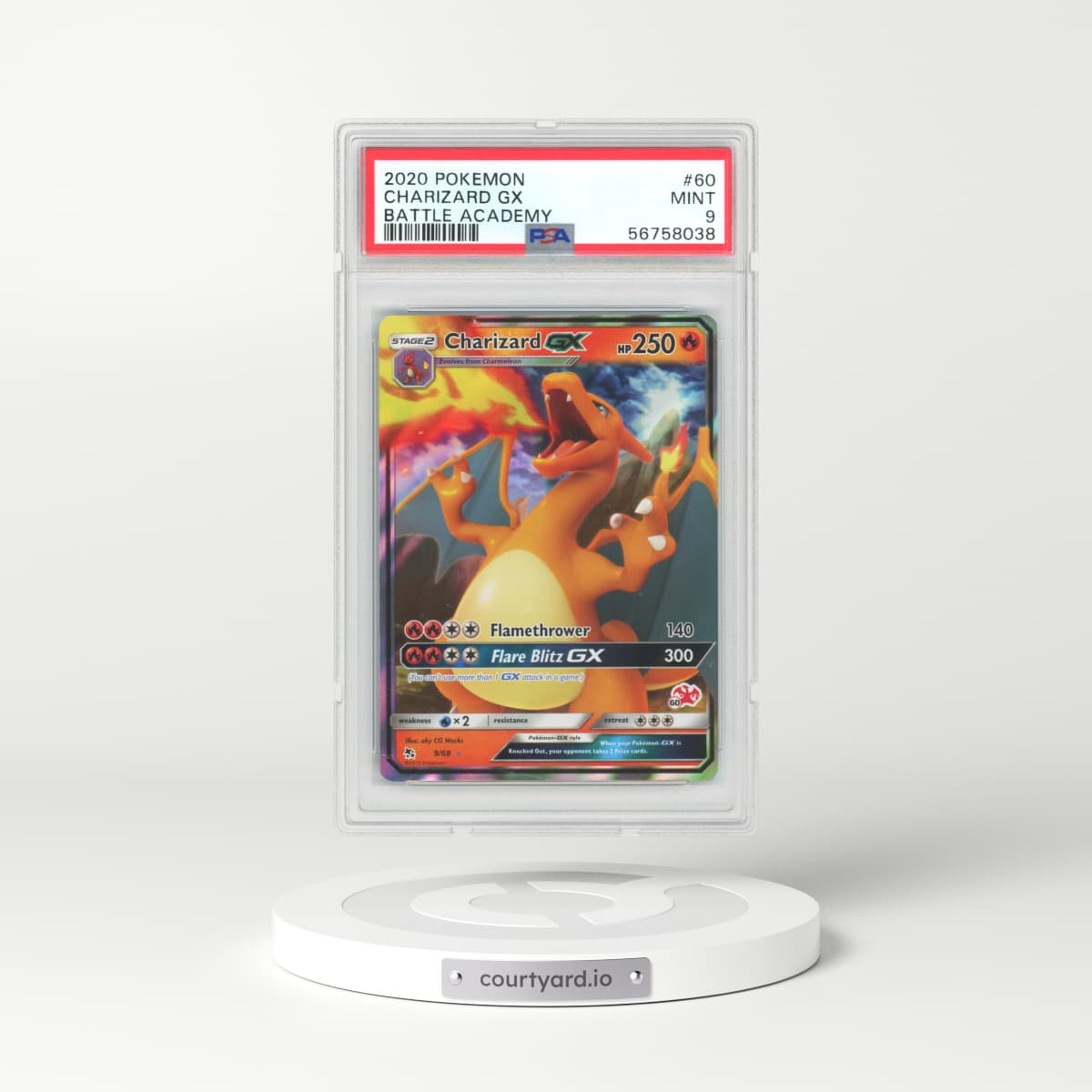 2020 Battle Academy #60 Charizard GX - Full Art Holo (PSA 9 MINT)