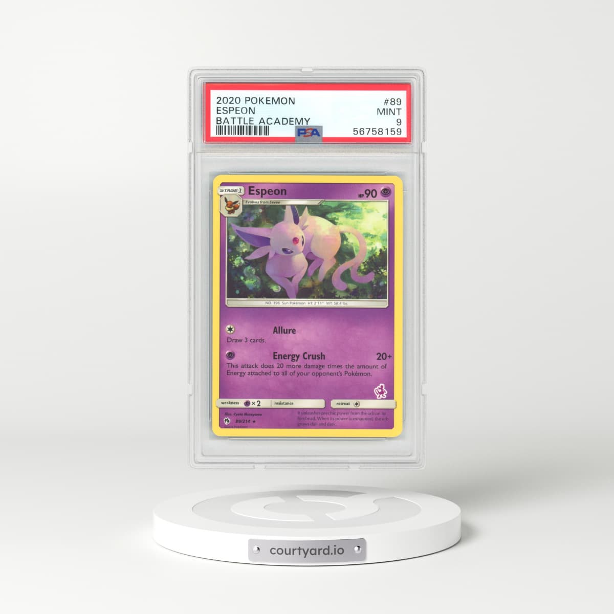 2020 Battle Academy #89 Espeon (PSA 9 MINT)