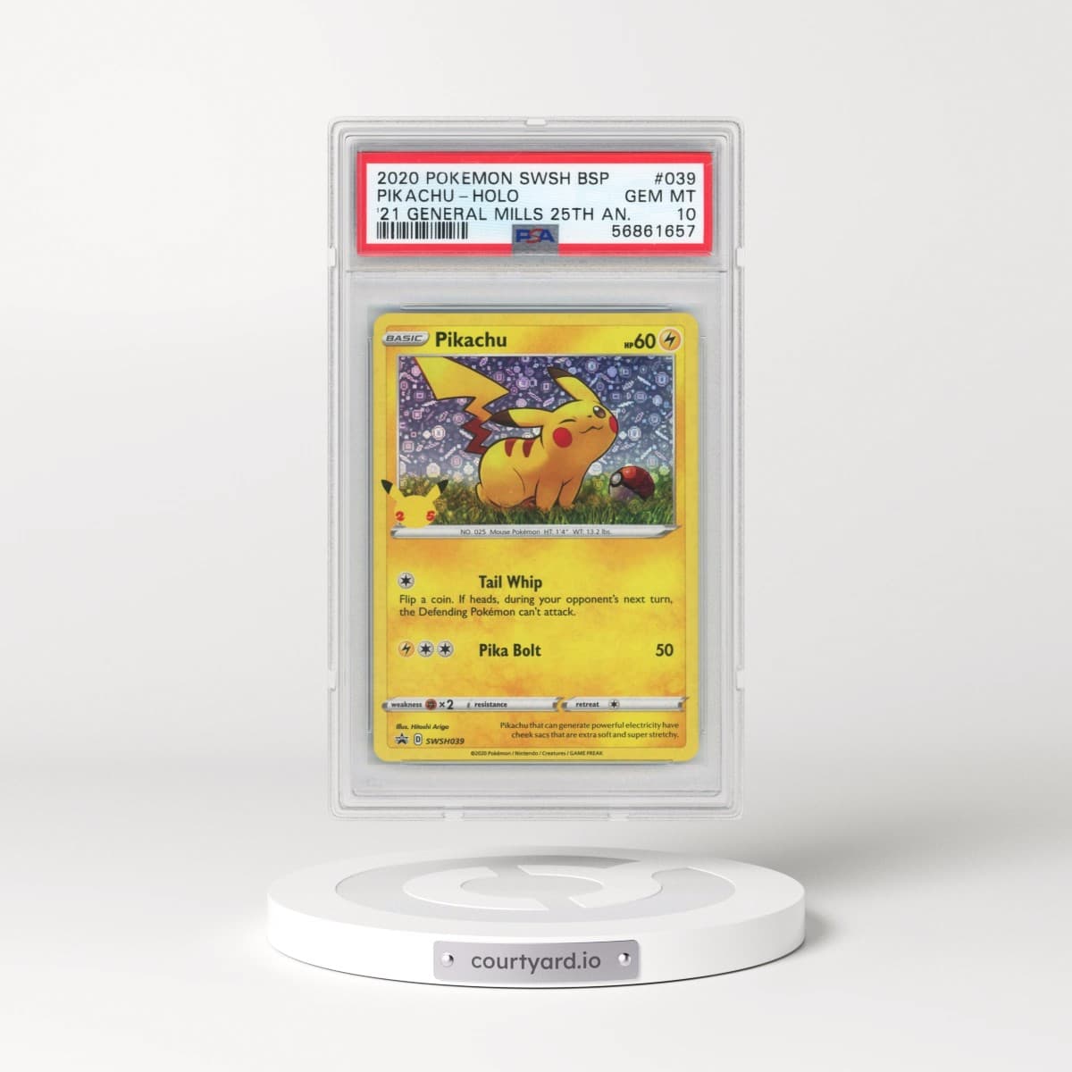 2020 Pokémon Swsh Black Star Promo #039 Pikachu - Holo 2021 General Mills 25th Anniversary (PSA 10 GEM MINT)