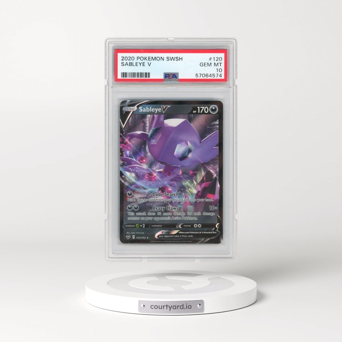 2020 Pokémon Sword & Shield #120 Sableye V - Holo (PSA 10 GEM MINT)