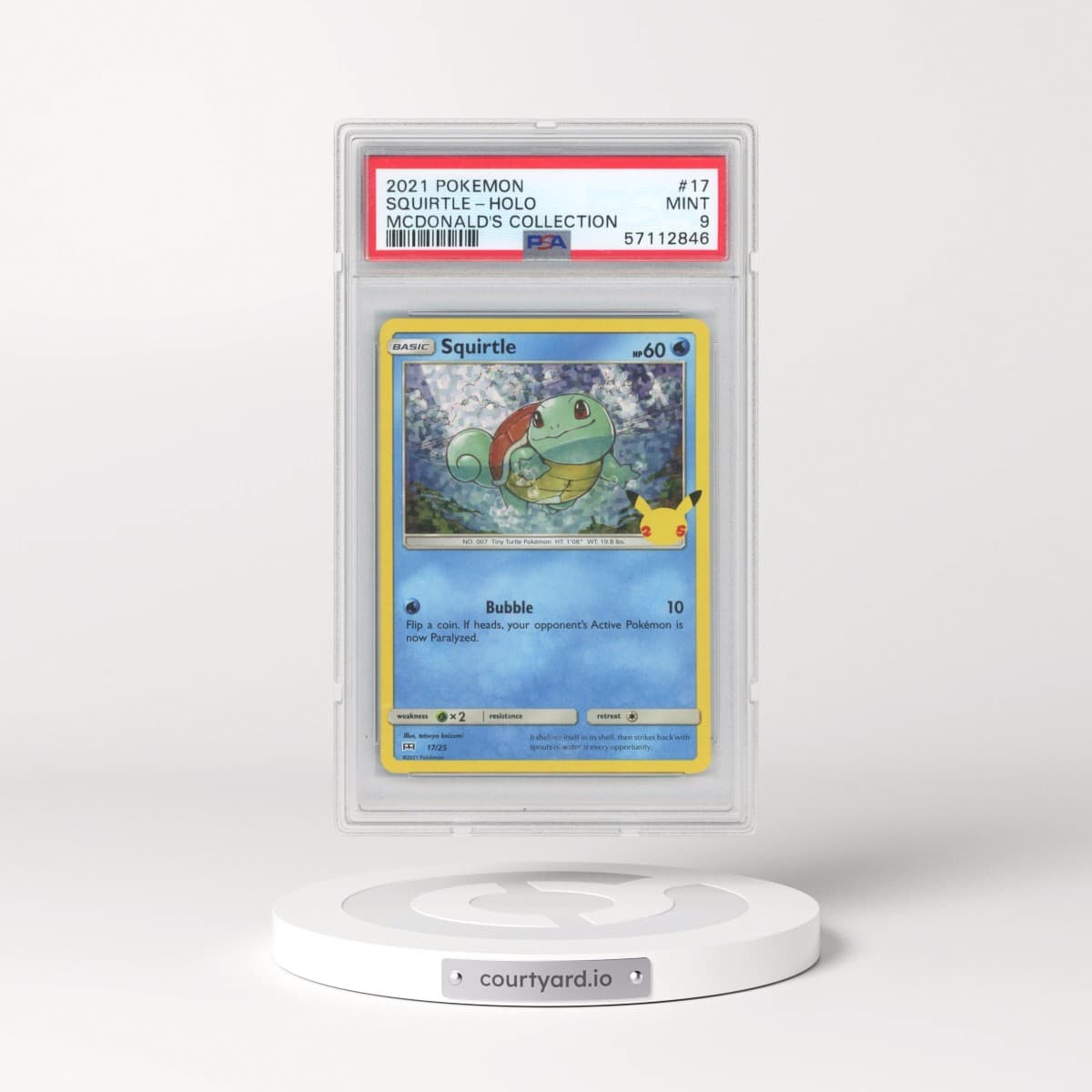 2021 Pokémon Mcdonald's Collection #17 Squirtle - Holo (PSA 9 MINT)