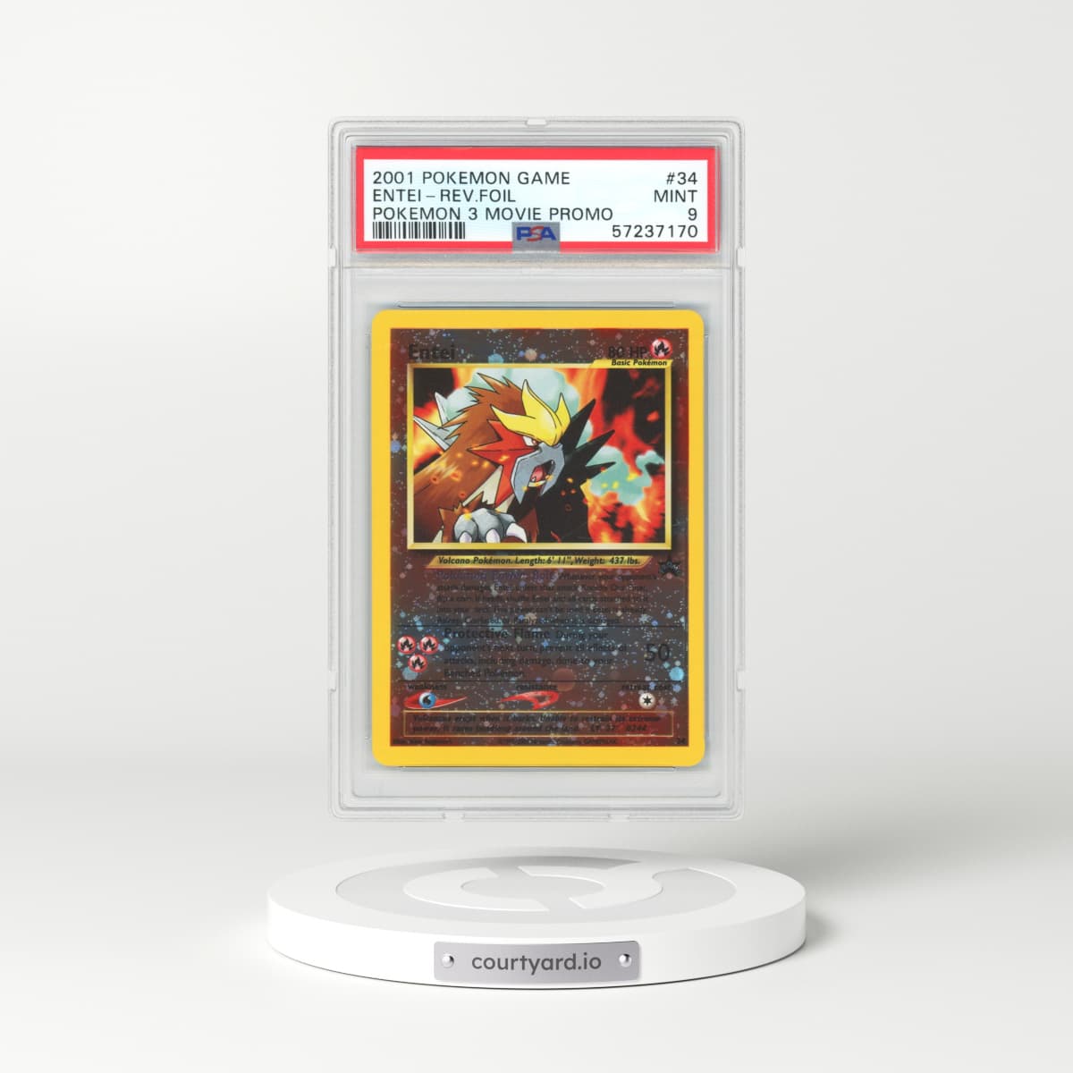 2001 Pokemon 3 Movie Promo #34 Entei - Holo (PSA 9 MINT)