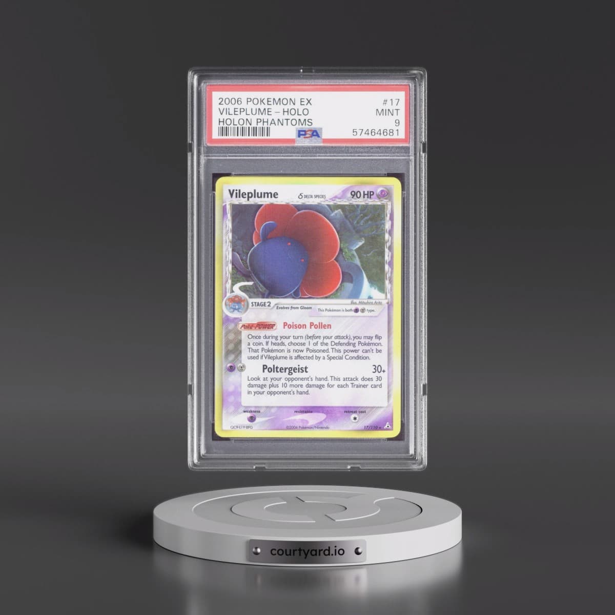 2006 Pokémon EX Holon Phantoms #17 Vileplume - Holo (PSA 9 MINT)
