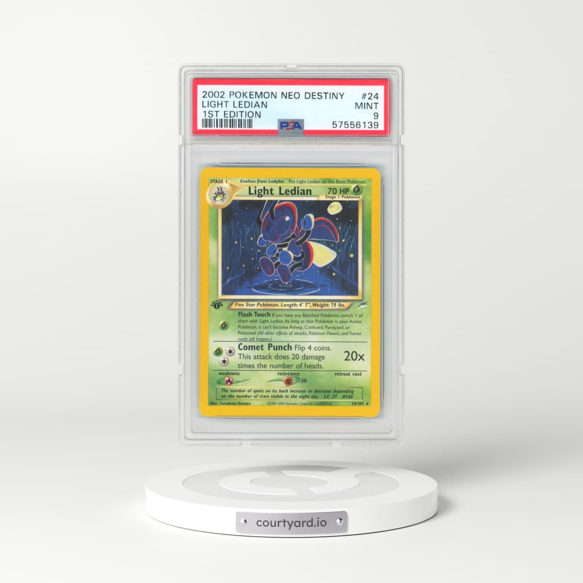 2002 Pokémon Neo Destiny #24 Light Ledian - 1st Edition (PSA 9 MINT)