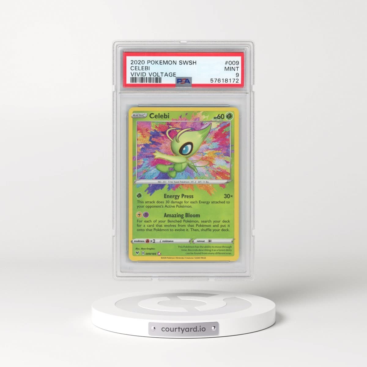2020 Pokémon Sword & Shield Vivid Voltage #009 Celebi (PSA 9 MINT)