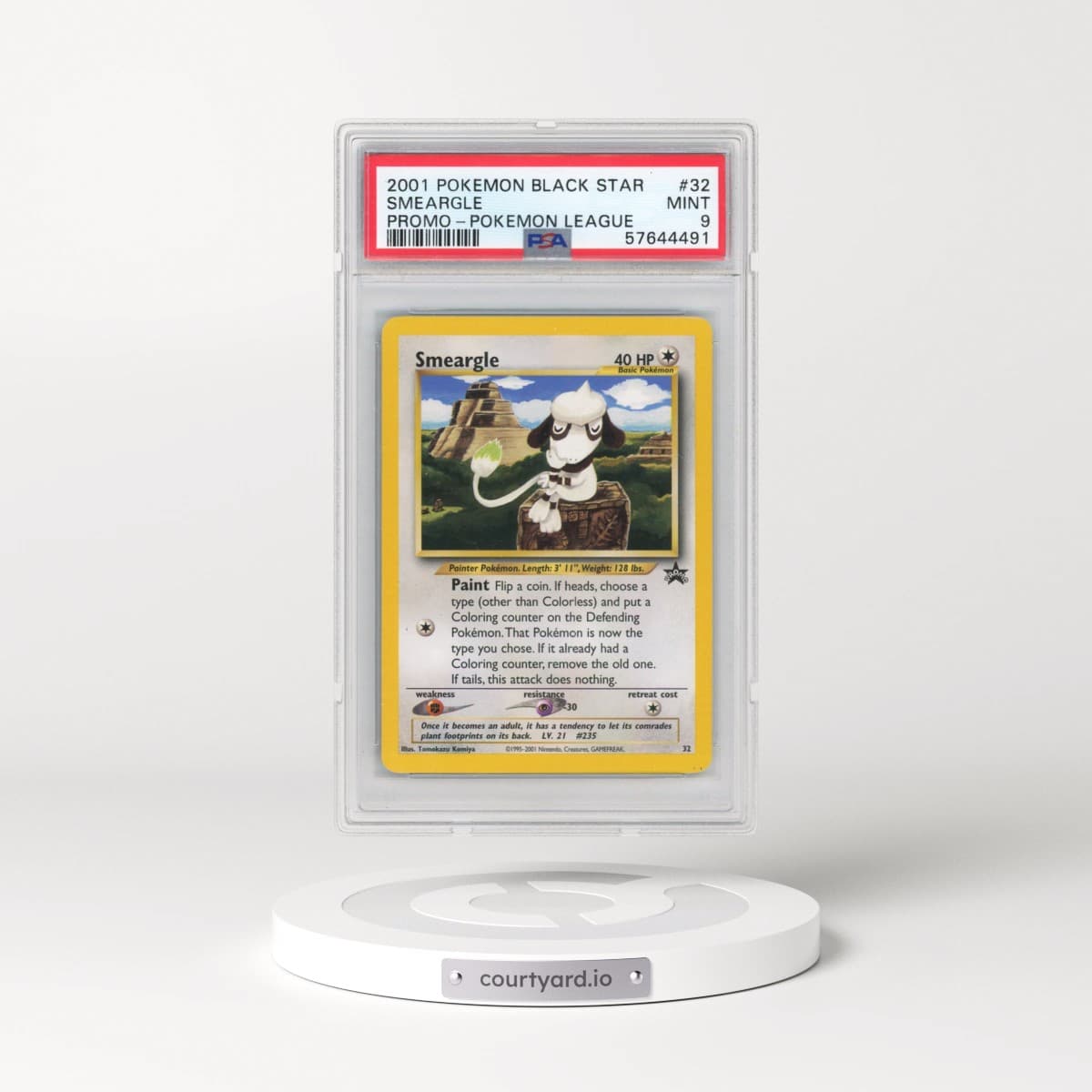 2001 Pokémon Promo Black Star #32 Smeargle - Pokemon League (PSA 9 MINT)
