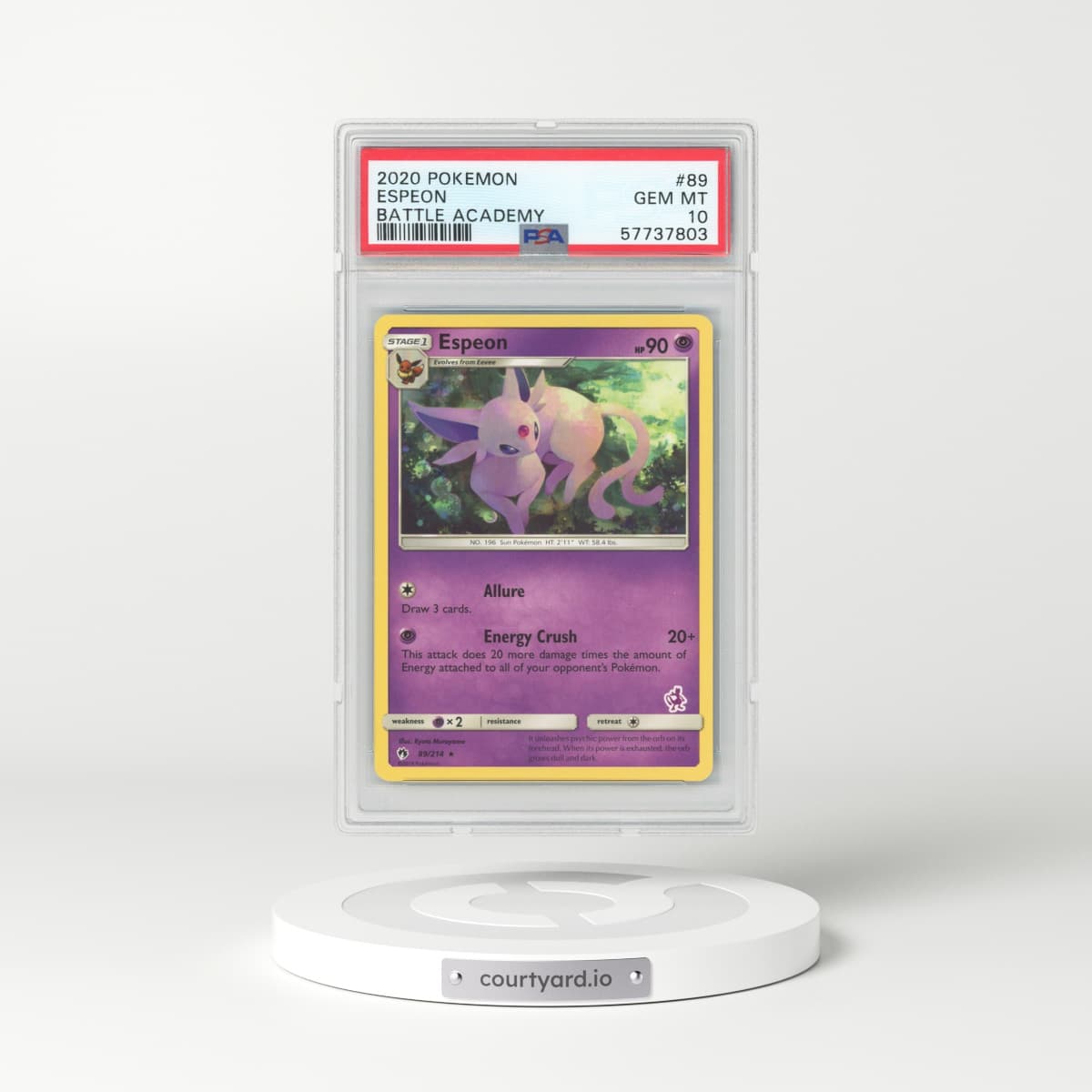 2020 Pokémon Battle Academy #89 Espeon (PSA 10 GEM MINT)