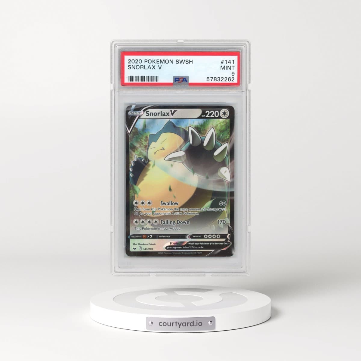 2020 Pokémon Sword & Shield #141 Snorlax V - Holo (PSA 9 MINT)