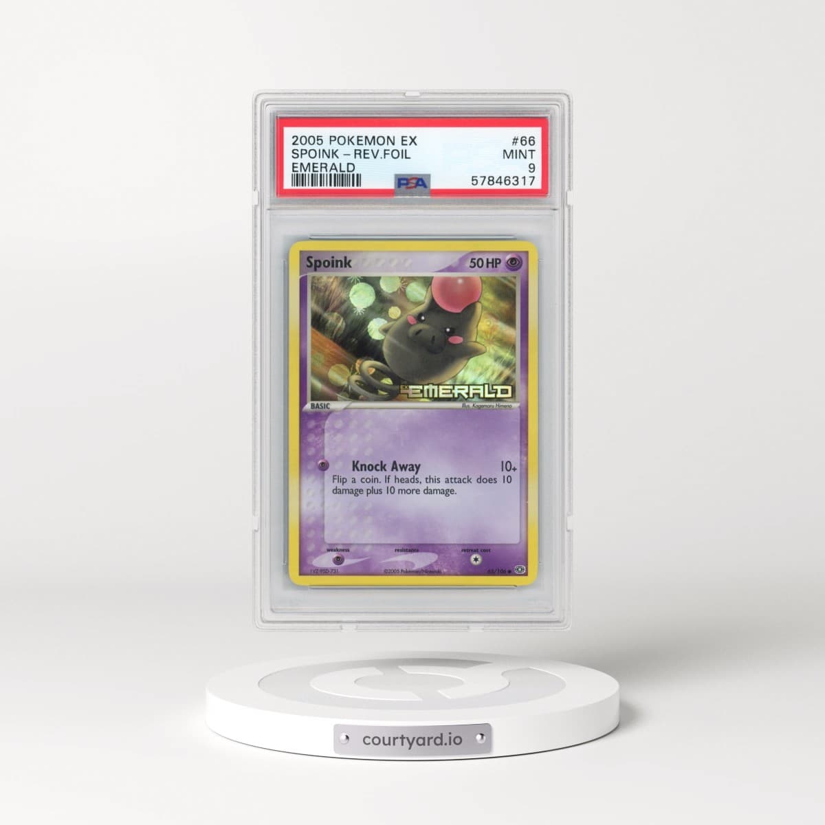 2005 Pokémon EX Emerald #66 Spoink - Reverse Foil (PSA 9 MINT)