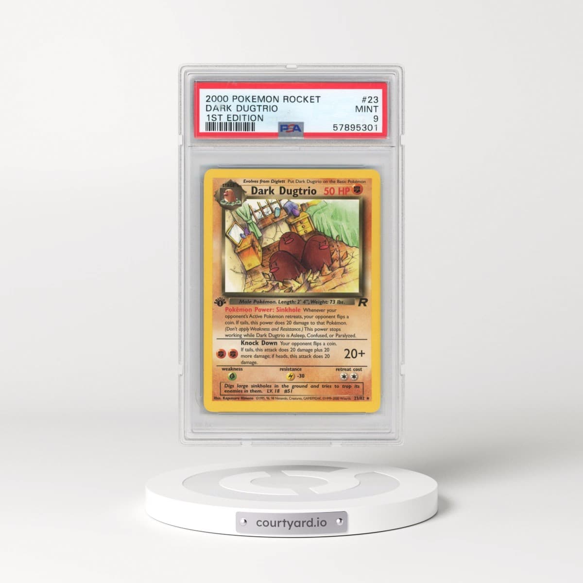 2000 Pokémon Rocket #23 Dark Dugtrio - 1st Edition (PSA 9 MINT)