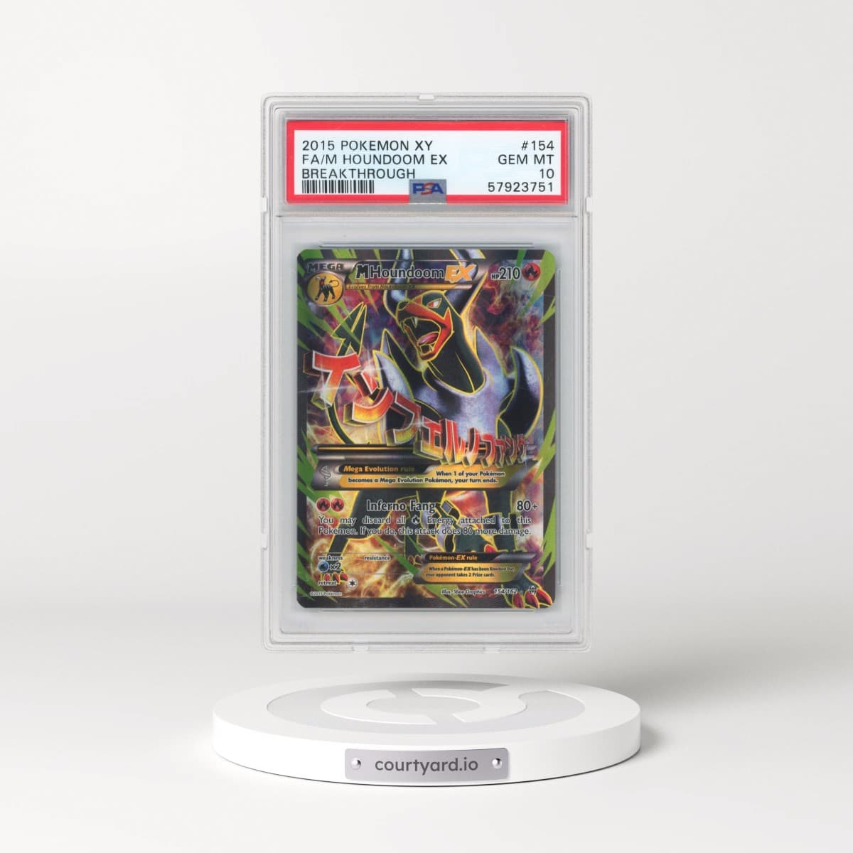 2015 Pokémon XY Breakthrough #154 M Houndoom EX - Holo Full Art (PSA 10 GEM MINT)