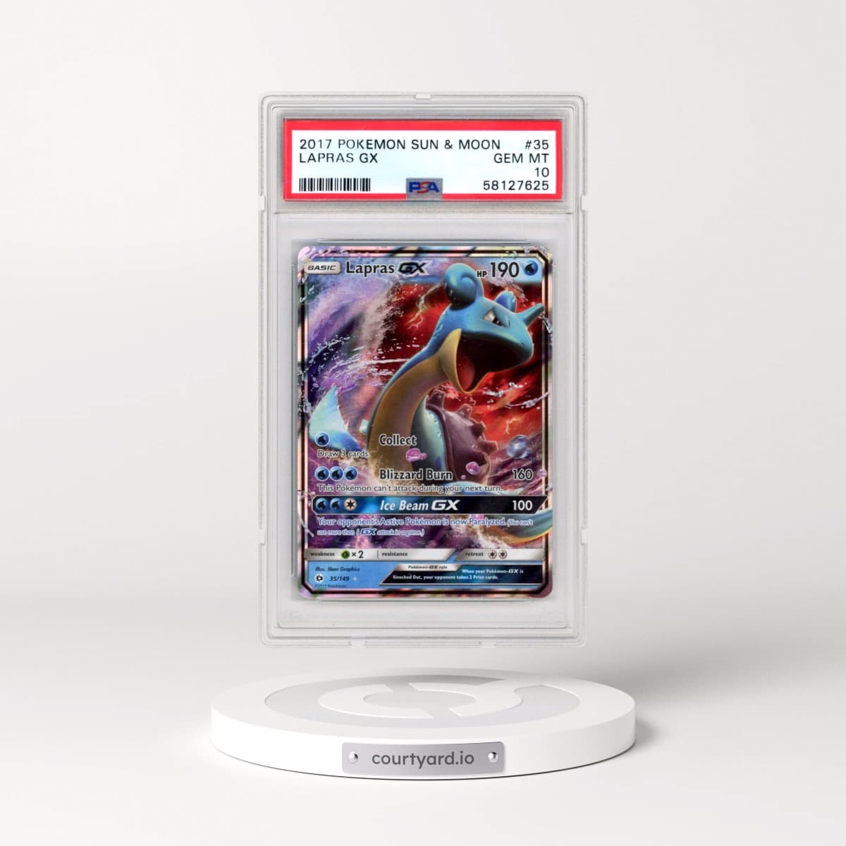 2017 Pokémon Sun & Moon #35 Lapras GX - Holo (PSA 10 GEM MINT)