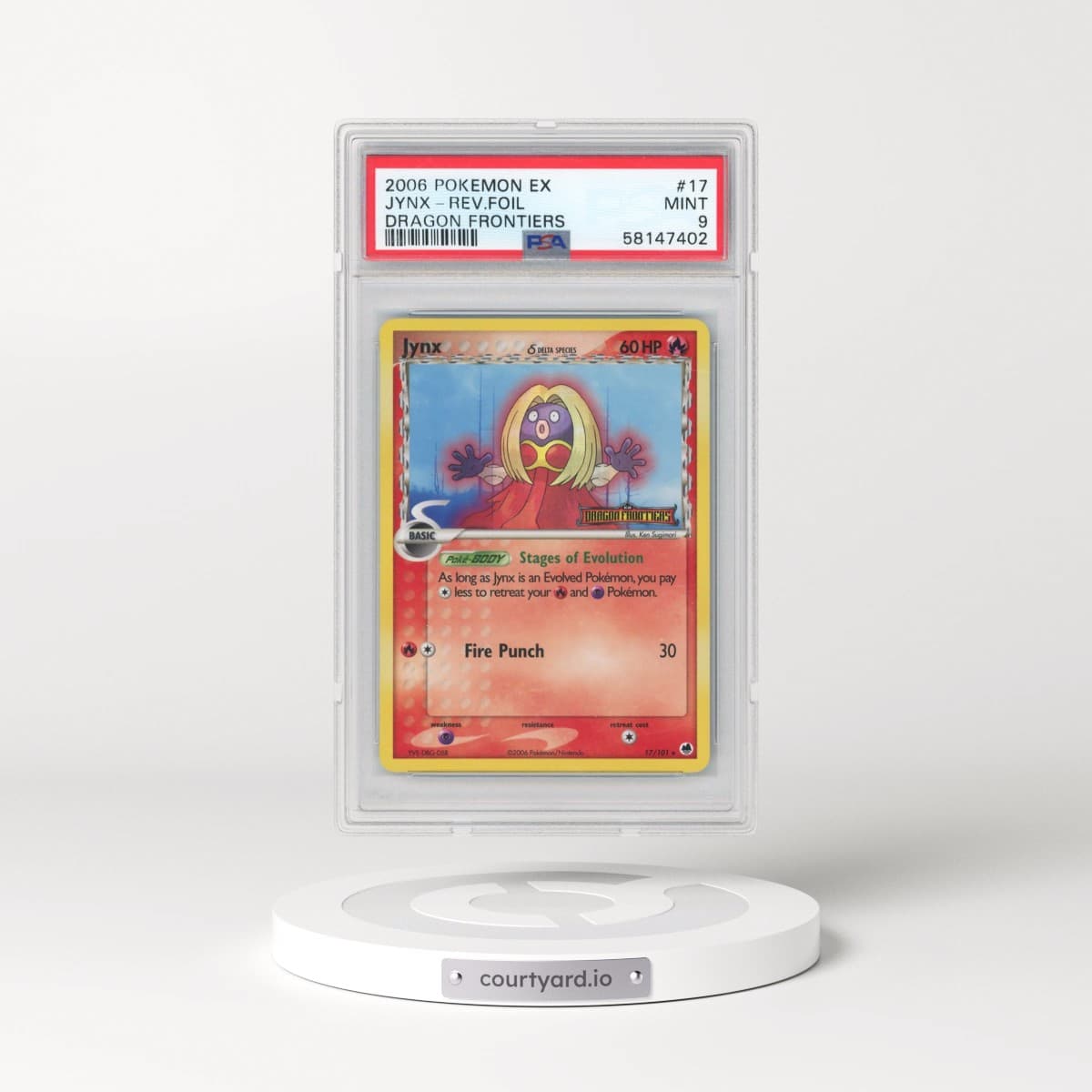 2006 Pokémon EX Dragon Frontiers #17 Jynx - Reverse Foil (PSA 9 MINT)