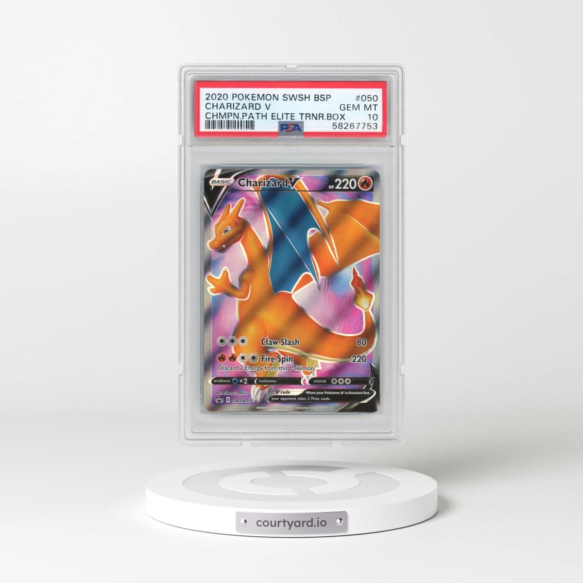 2020 Pokémon Swsh Black Star Promo #050 Charizard V - Holo Champion's Path Elite Trainer Box (PSA 10 GEM MINT)