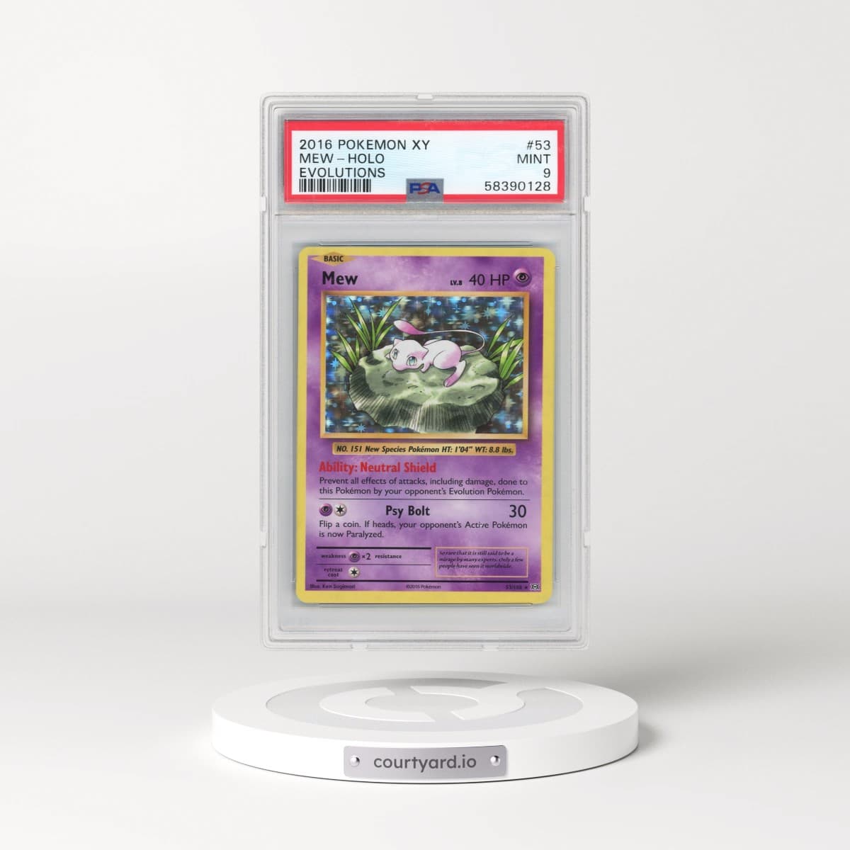 2016 Pokémon XY Evolutions #53 Mew - Holo (PSA 9 MINT)