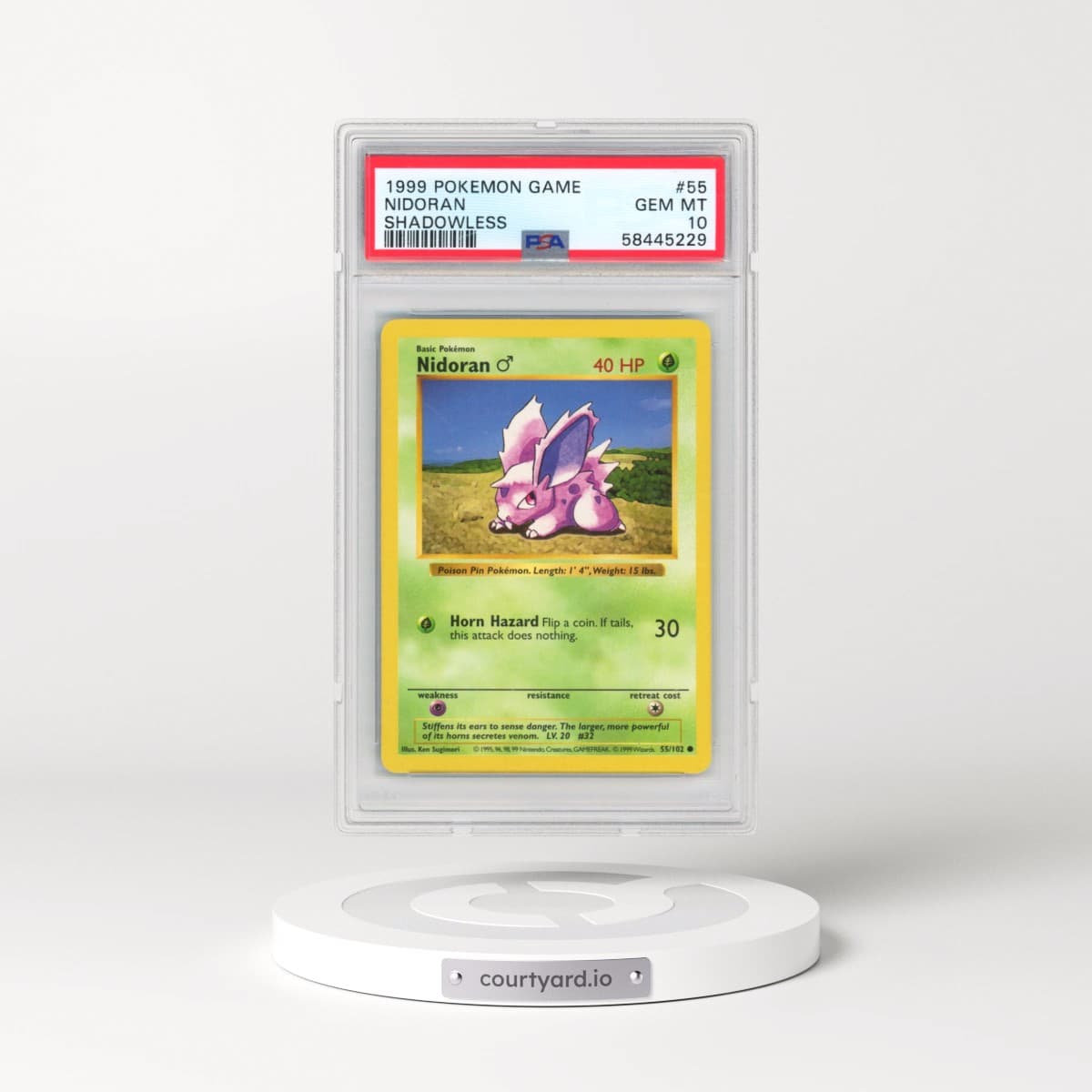 1999 Pokémon Game #55 Nidoran - Shadowless (PSA 10 GEM MINT)