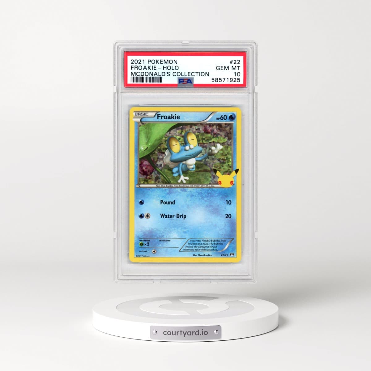 2021 Pokémon Mcdonald's Collection #22 Froakie - Holo (PSA 10 GEM MINT)