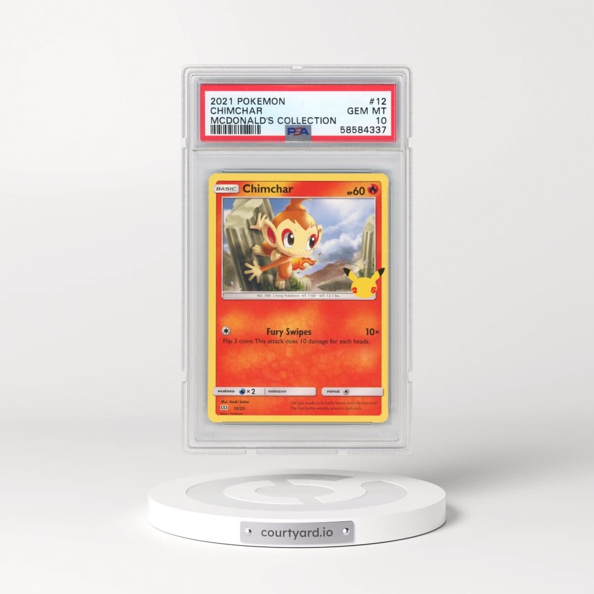 2021 Pokémon Mcdonald's Collection #12 Chimchar (PSA 10 GEM MINT)