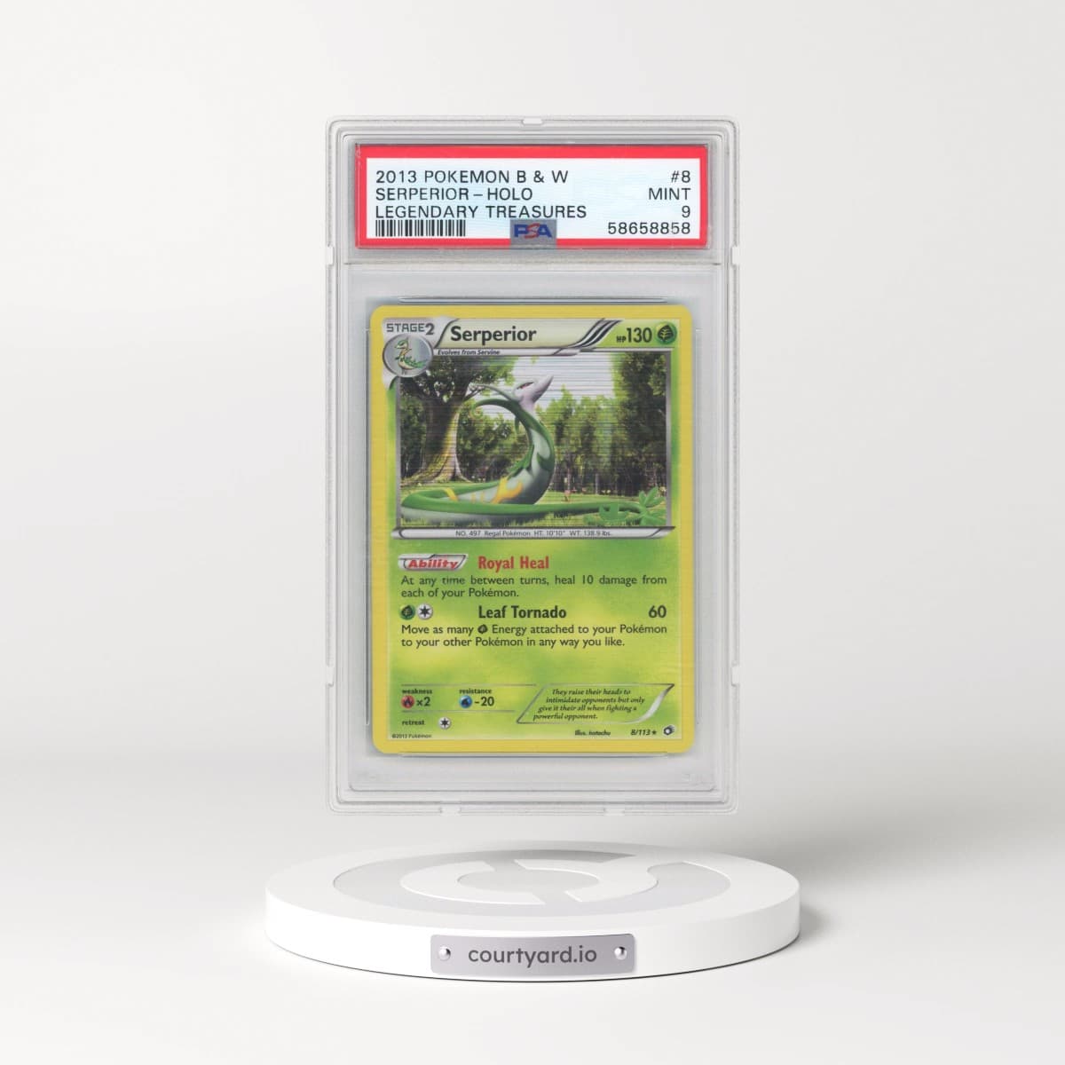 2013 Pokémon Black & White Legendary Treasures #8 Serperior - Holo (PSA 9 MINT)