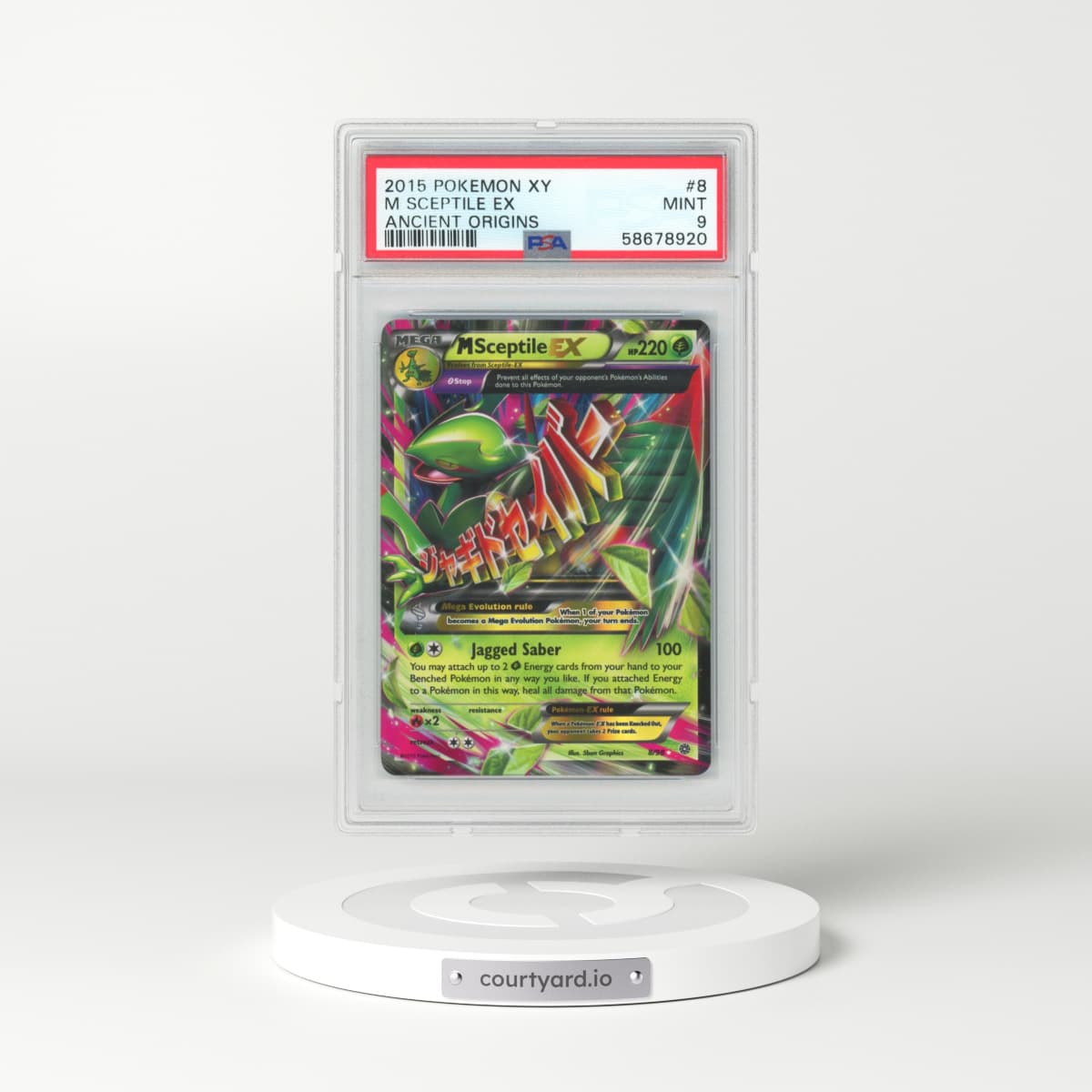 2015 Pokémon XY Ancient Origins #8 M Sceptile EX - Holo (PSA 9 MINT)