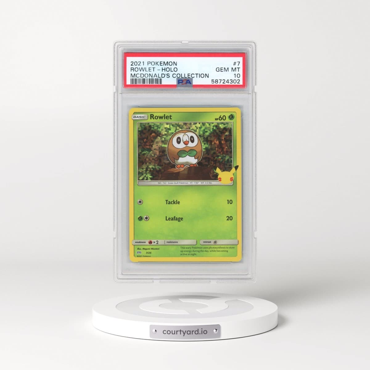 2021 Pokémon Mcdonald's Collection #7 Rowlet - Holo (PSA 10 GEM MINT)