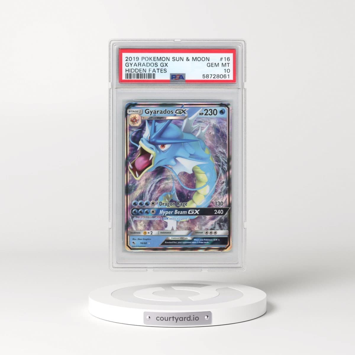 2019 Pokémon Sun & Moon Hidden Fates #16 Gyarados GX - Holo (PSA 10 GEM MINT)