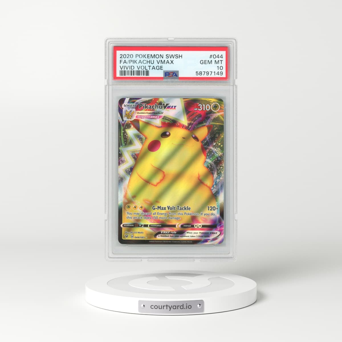 2020 Vivid Voltage #44 Pikachu VMAX - Full Art Holo (PSA 10 GEM MINT)