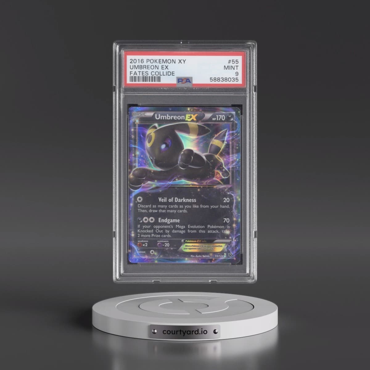 2016 Pokémon XY Fates Collide #55 Umbreon EX - Holo (PSA 9 MINT)